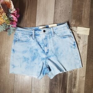 NWT Universal Thread Blue Acid Washed Raw Hem Denim Shorts Size 6/286R